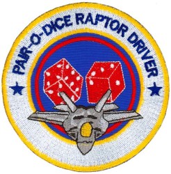 90th FIGHTER SQUADRON – PAIR-O-DICE RAPTOR DRIVER | Flightline Insignia