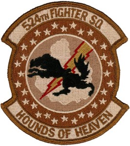 524th FIGHTER SQUADRON – HOUNDS OF HEAVEN – DESERT | Flightline Insignia