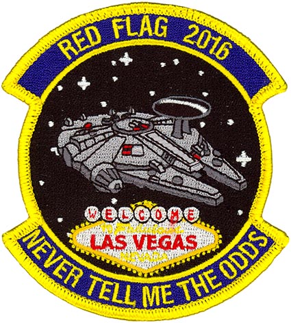 USAF 965th AIRBORNE AIR CONTROL SQ-RED FLAG 2016-MILLENNIUM FALCON ORIG PATCH 